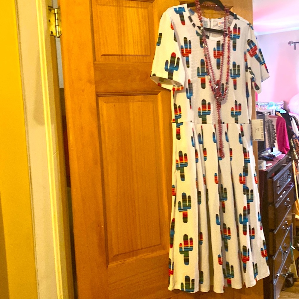 Adorable Cactus Lularoe Amelia dress Size XL